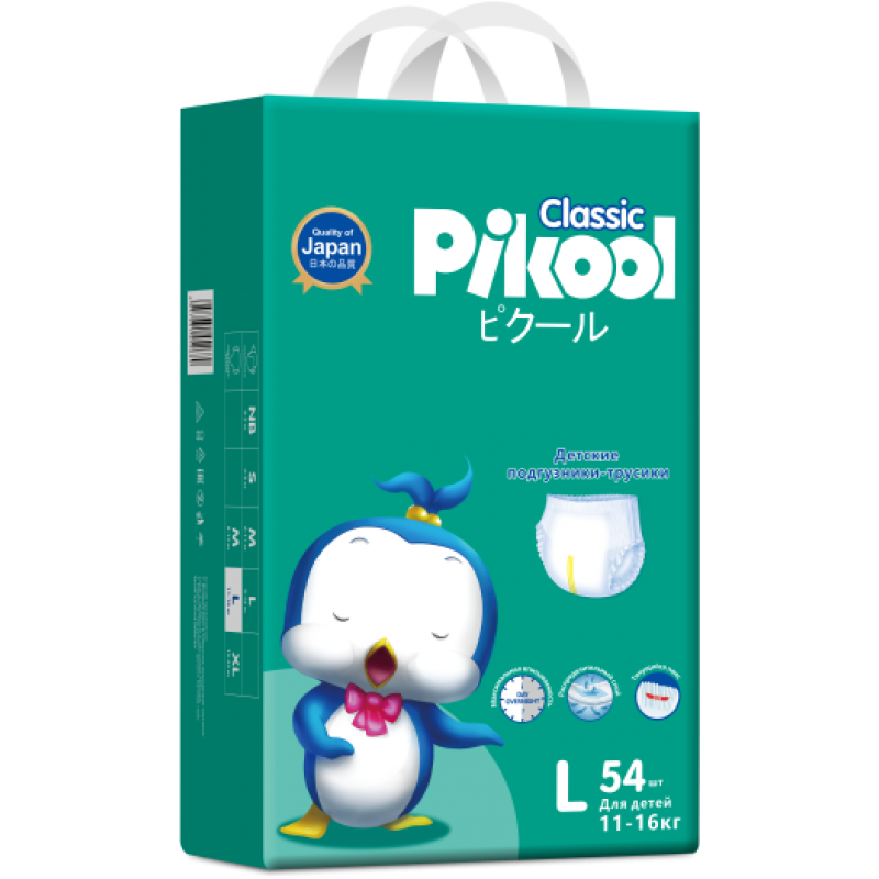 Pikool Classic Подгузники-трусики L (11-16кг) 54 шт.